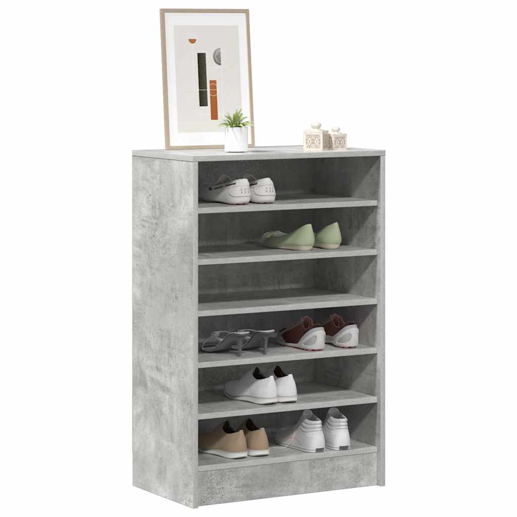 vidaXL Shoe Cabinet Concrete Grey 60x35x92 cm Engineered Wood 3