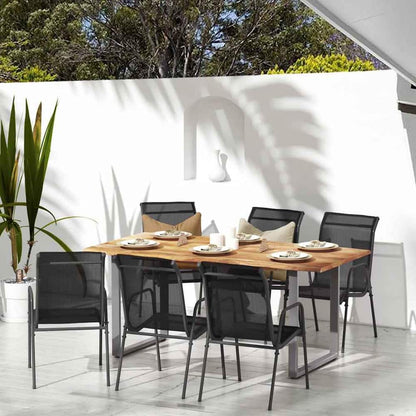 Garden Chairs Steel and Textilene Black 6