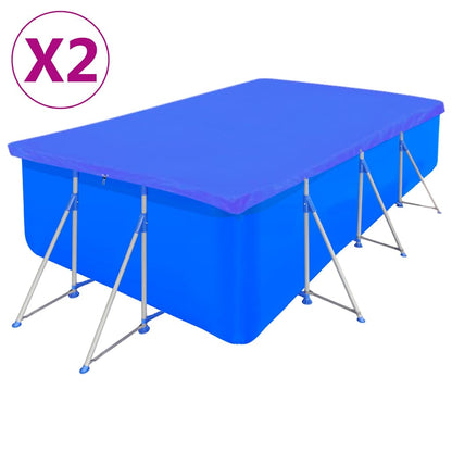 vidaXL Pool Cover | Set of 2 | Dark blue | Polyethylene | 394 x 207 x 10 cm 1