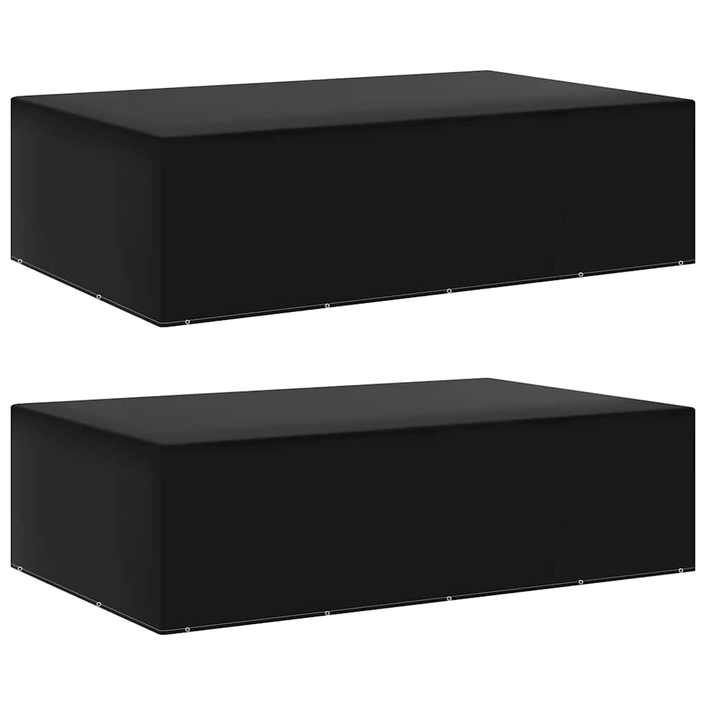 vidaXL Garden Furniture Cover | Set of 2 | Black | Polyethylene, Aluminium 1