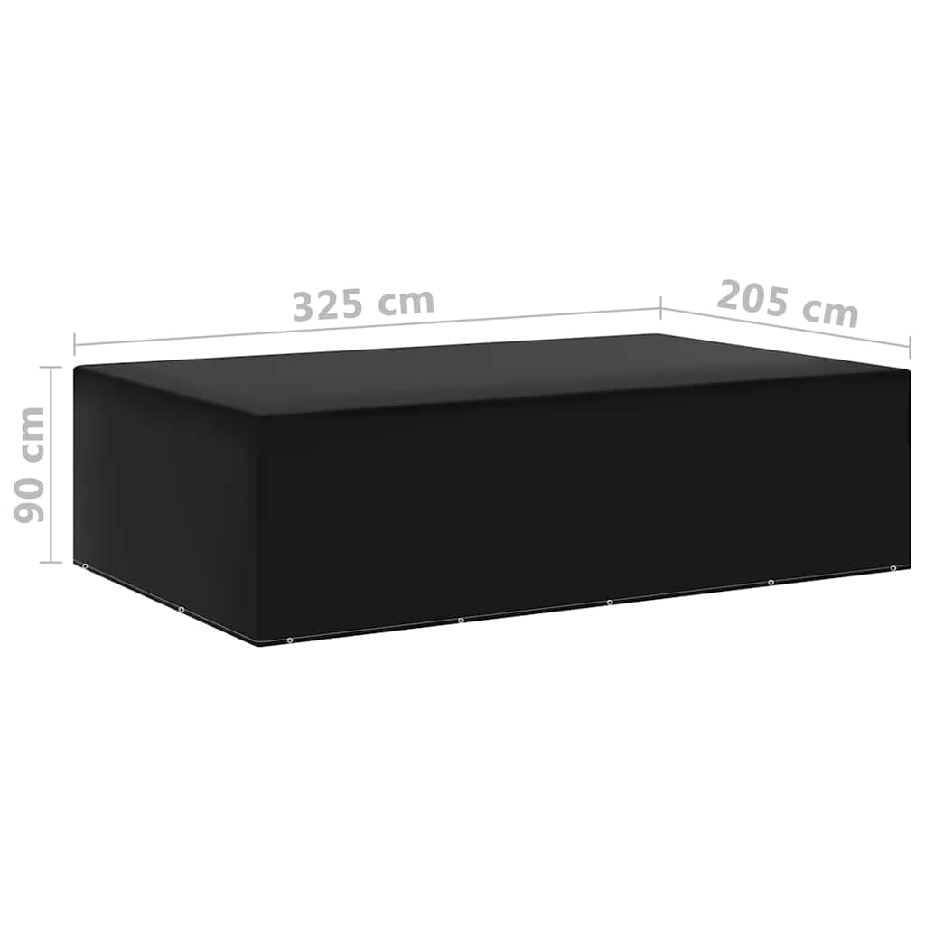 vidaXL Garden Furniture Cover | Set of 2 | Black | Polyethylene, Aluminium 6