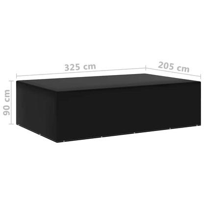 vidaXL Garden Furniture Cover | Set of 2 | Black | Polyethylene, Aluminium 6