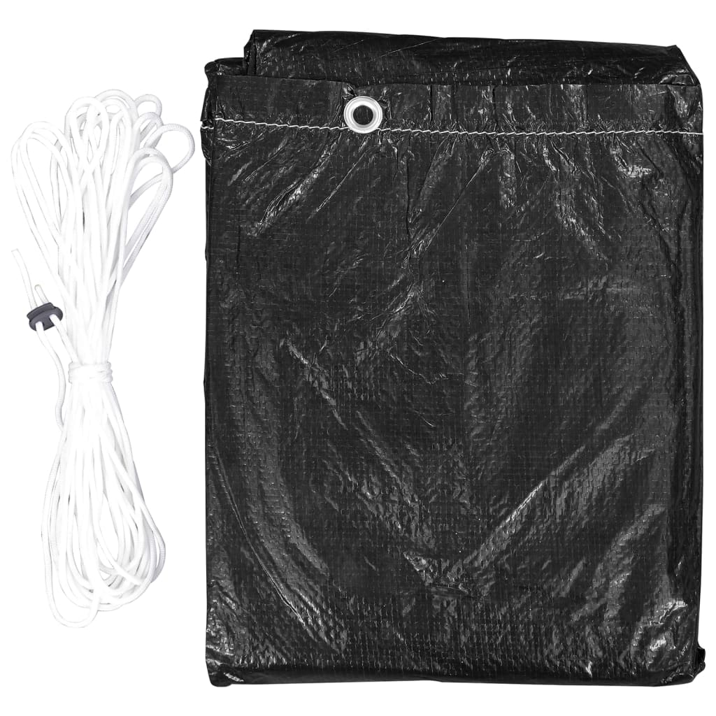 vidaXL Swing Bench Cover | Set of 2 | Black | Polyethylene, Aluminium 6