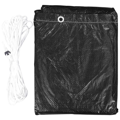 vidaXL Swing Bench Cover | Set of 2 | Black | Polyethylene, Aluminium 6