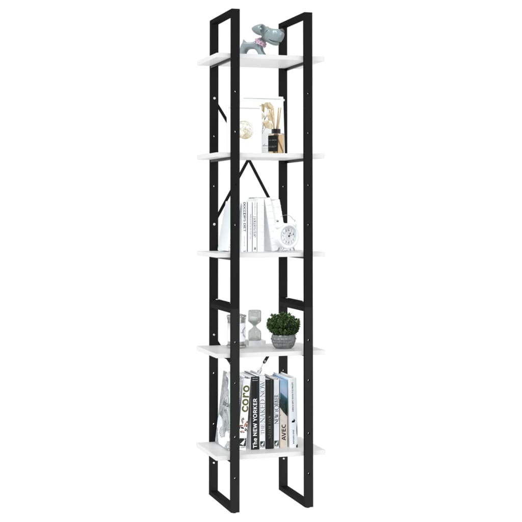vidaXL Book Cabinet | White | Engineered wood, metal | Standard | Book Cabinet 3