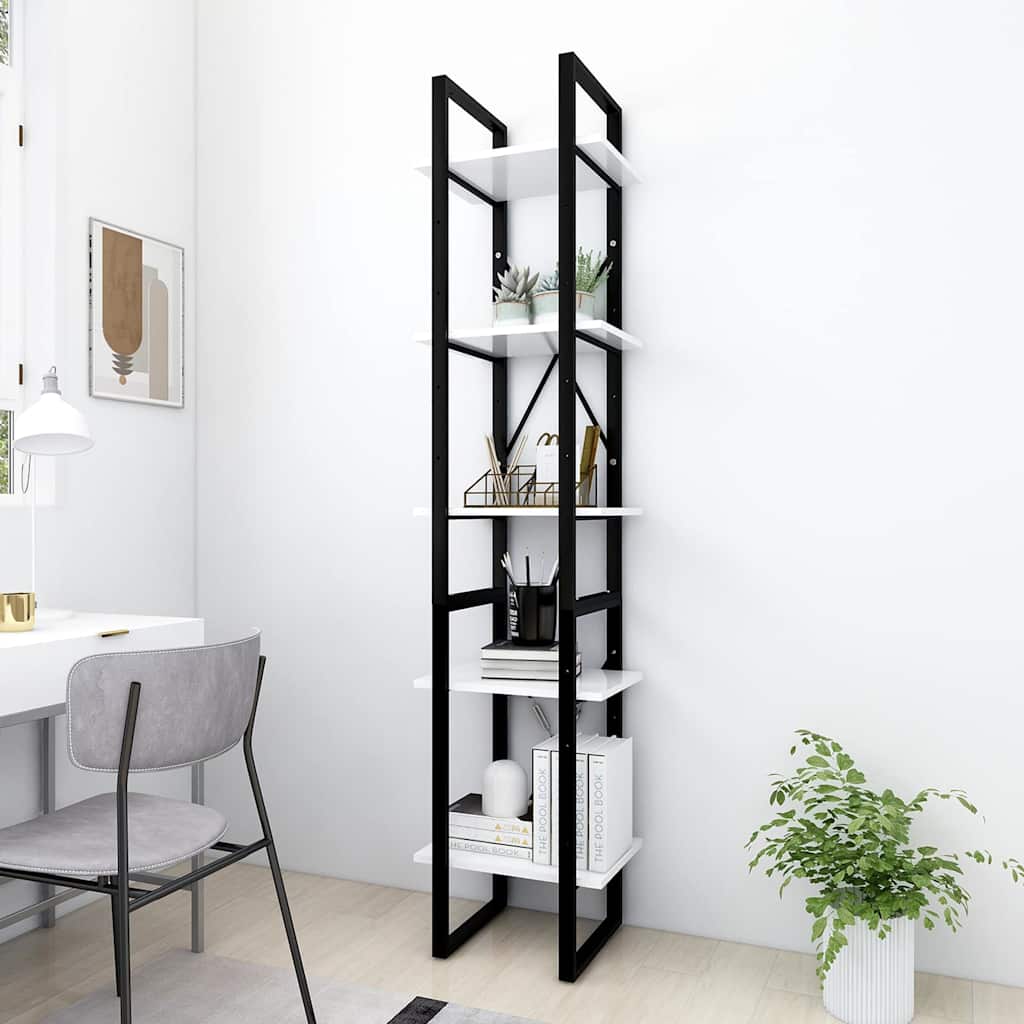 vidaXL Book Cabinet | White | Engineered wood, metal | Standard | Book Cabinet 1
