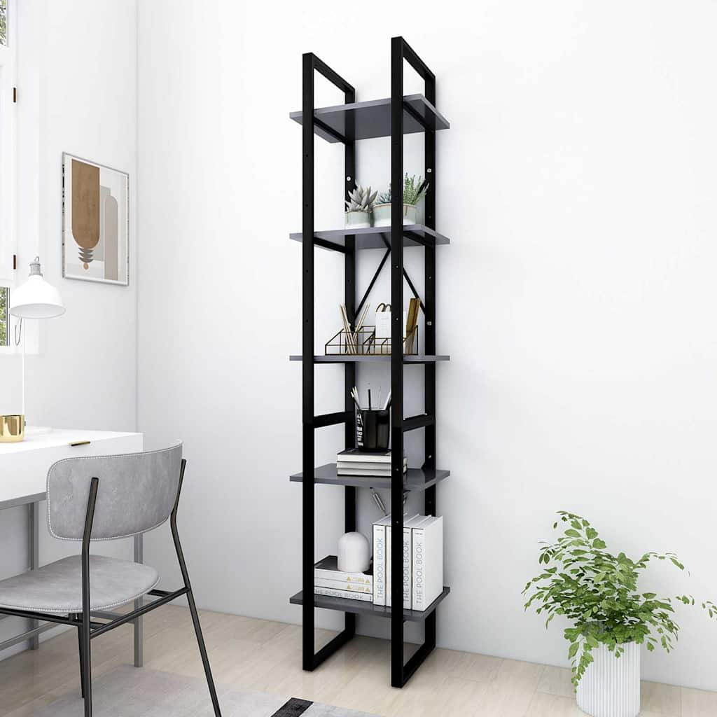 vidaXL Book Cabinet | Grey | Engineered wood | Medium | Book Cabinet 1