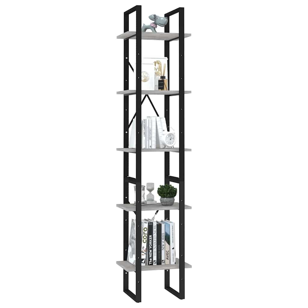 vidaXL Book Cabinet | Concrete Grey | Engineered wood, Metal | Book Cabinet 3