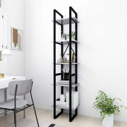 vidaXL Book Cabinet | Concrete Grey | Engineered wood, Metal | Book Cabinet 1