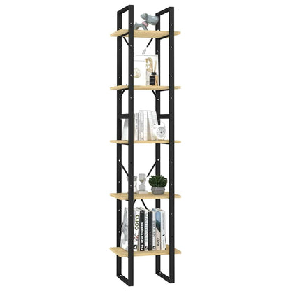 vidaXL Book Cabinet | Natural wood and black | Pinewood and metal | Medium 3