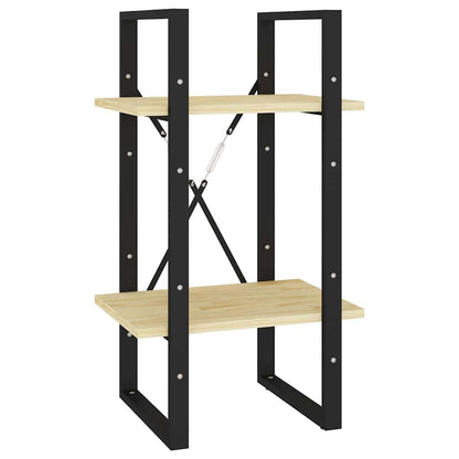 vidaXL Book Cabinet | Natural wood and black | Pinewood and metal | Medium 4