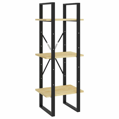 vidaXL Book Cabinet | Natural wood and black | Pinewood and metal | Medium 5