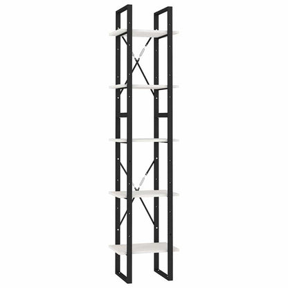 vidaXL Book Cabinet | White | Pinewood, metal | 5-Tier | Book Cabinet 2