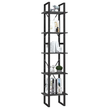 vidaXL Book Cabinet | Grey | Pinewood, Metal | Tall | Book Cabinet | Rectangular 3