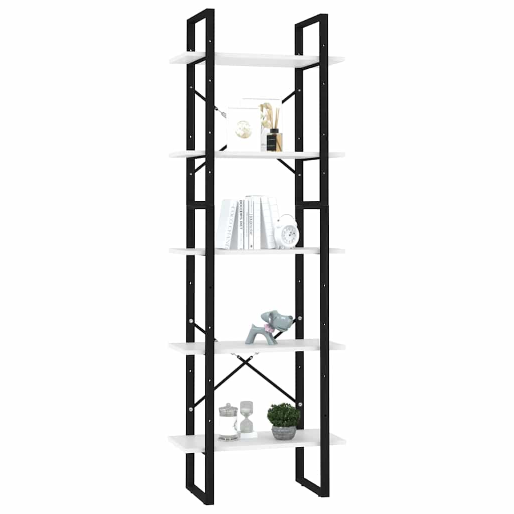 vidaXL Book Cabinet | White, Black | Engineered wood, Metal | 580 | Storage 3