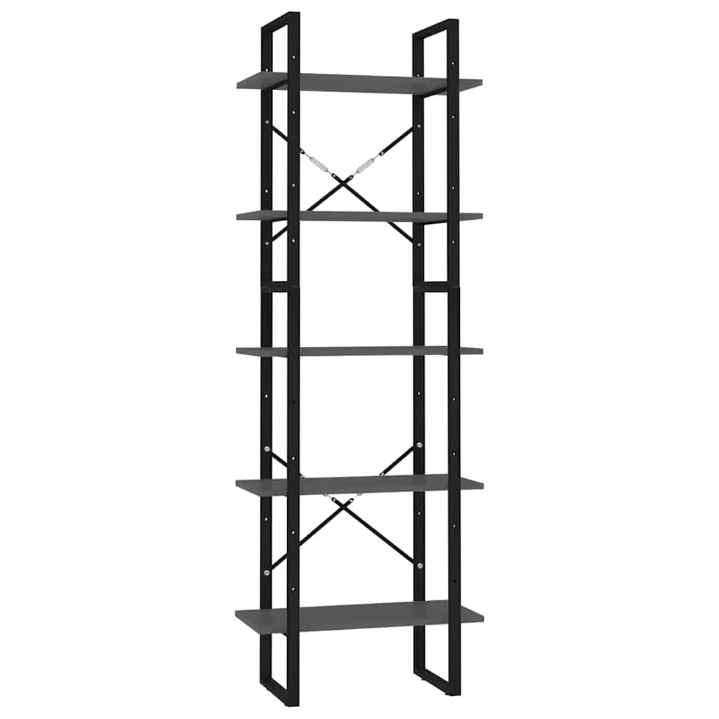 vidaXL Book Cabinet | Grey | Engineered Wood, Metal | Medium | Book Cabinet 2