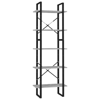 vidaXL Book Cabinet | Concrete grey | Engineered wood, metal | Medium 2