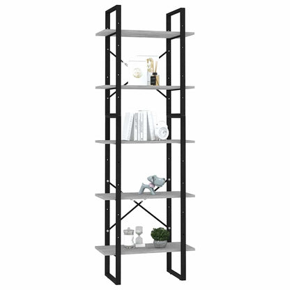 vidaXL Book Cabinet | Concrete grey | Engineered wood, metal | Medium 3
