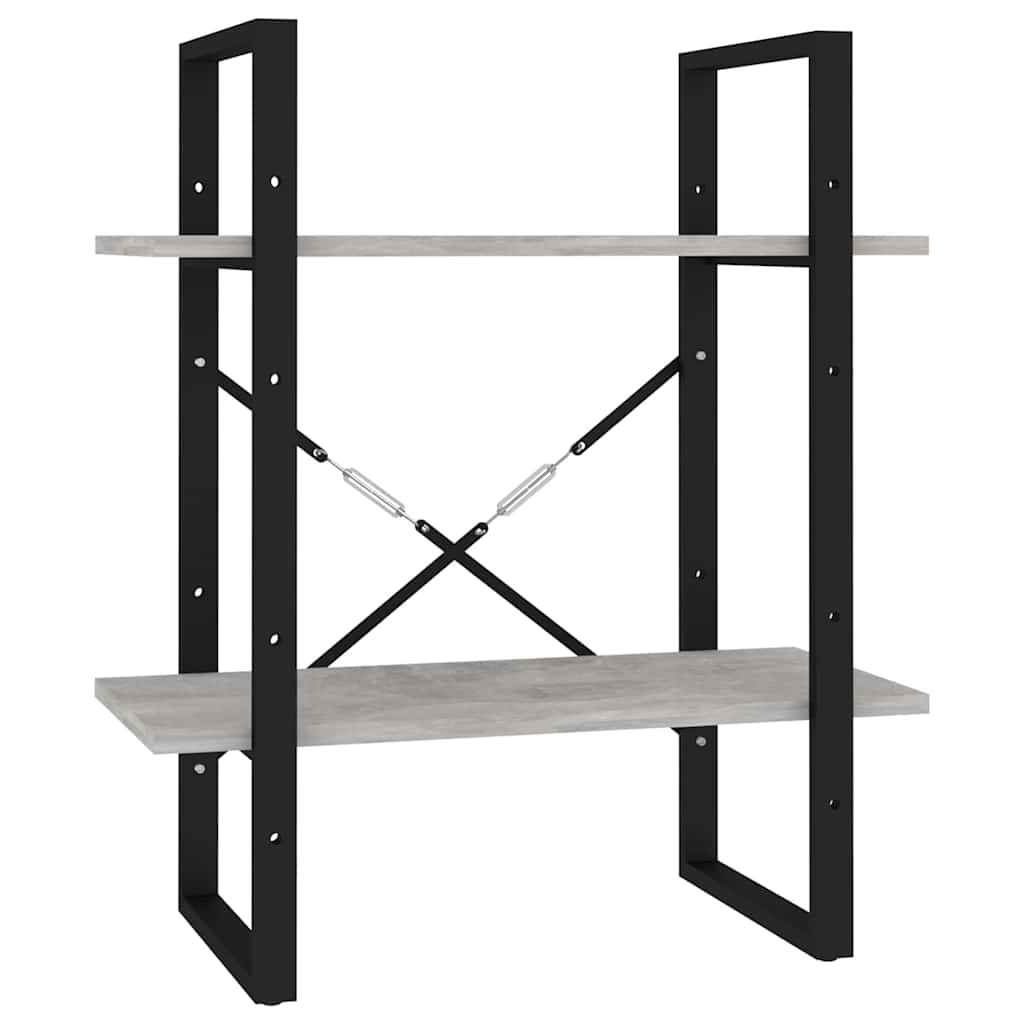 vidaXL Book Cabinet | Concrete grey | Engineered wood, metal | Medium 4