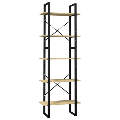 5-Tier Book Cabinet 40x30x175 cm Solid Wood Pine Black and light brown 60 cm