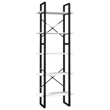 5-Tier Book Cabinet 40x30x175 cm Solid Wood Pine White 60 cm