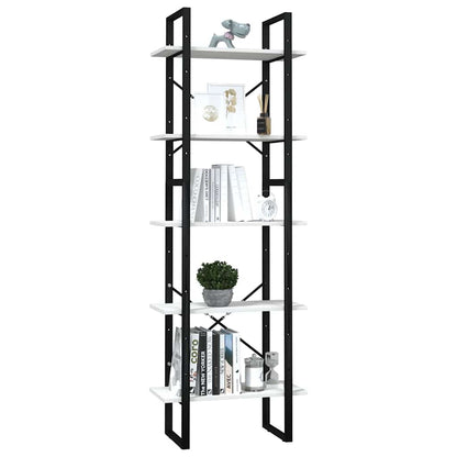 5-Tier Book Cabinet 40x30x175 cm Solid Wood Pine White 60 cm