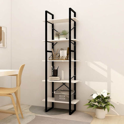 5-Tier Book Cabinet 40x30x175 cm Solid Wood Pine White 60 cm