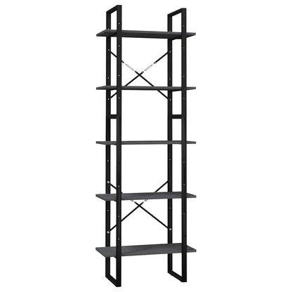 5-Tier Book Cabinet 40x30x175 cm Solid Wood Pine Grey 60 cm