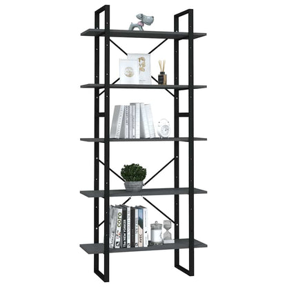 vidaXL Book Cabinet | Grey | Engineered wood, metal | Large | Bookshelf 3