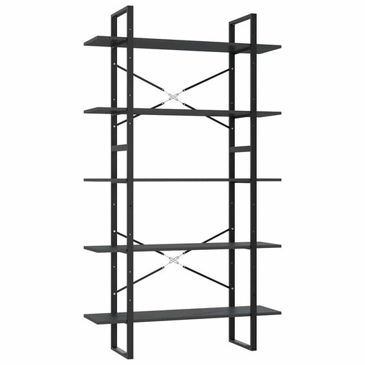vidaXL Book Cabinet | Grey | Engineered wood and metal | Large | Book Cabinet 2