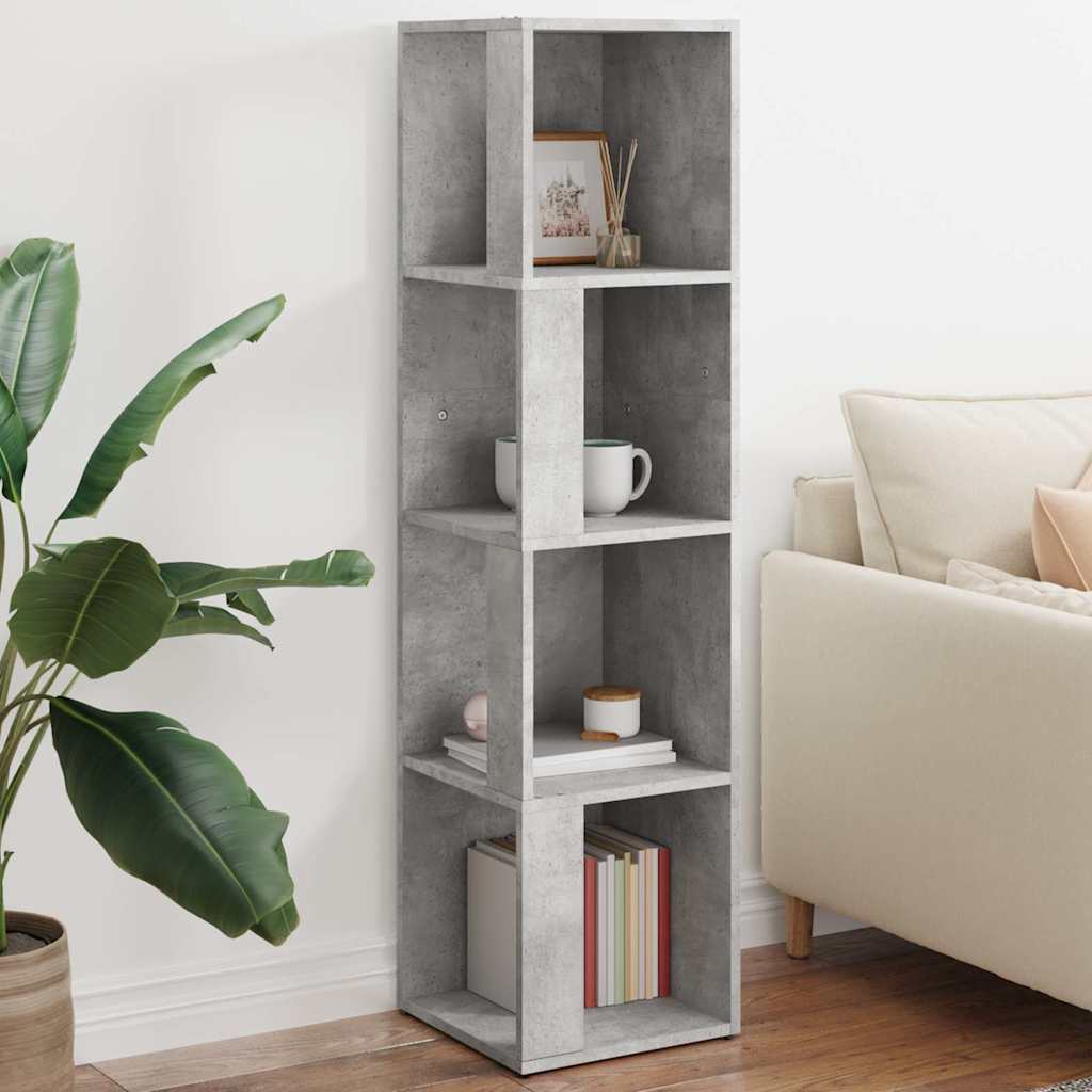 809039 vidaXL Corner Cabinet Concrete Grey 33x33x132 cm Engineered Wood 1