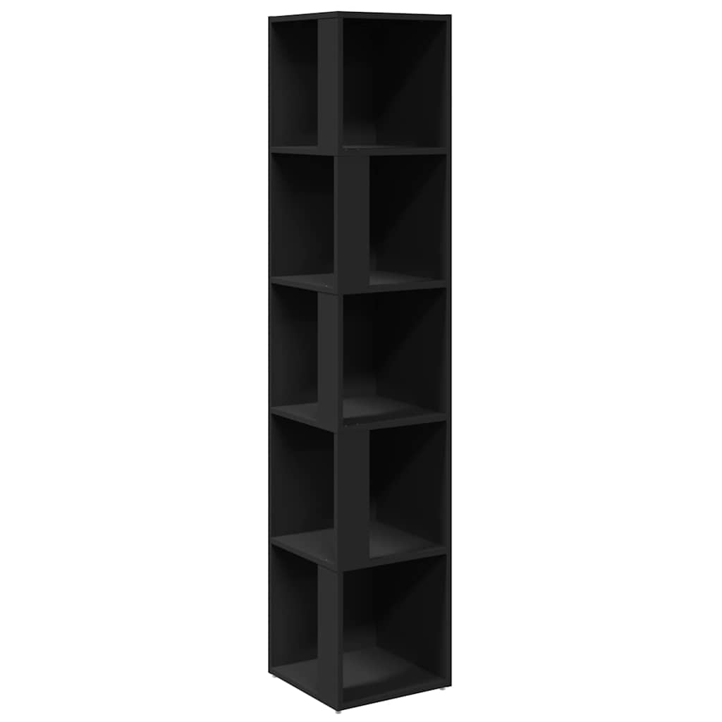 809045 vidaXL Corner Cabinet Black 33x33x164,5 cm Engineered Wood 2