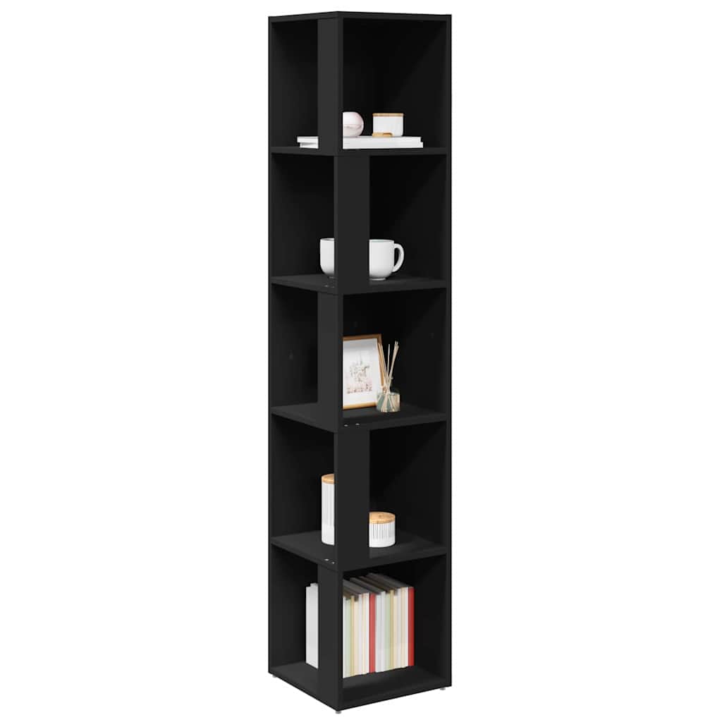 809045 vidaXL Corner Cabinet Black 33x33x164,5 cm Engineered Wood 6