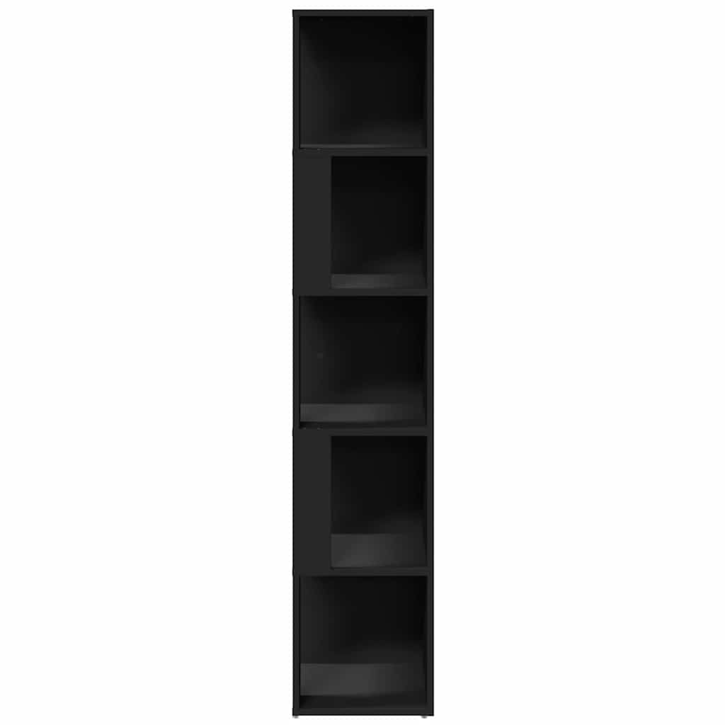809045 vidaXL Corner Cabinet Black 33x33x164,5 cm Engineered Wood 4