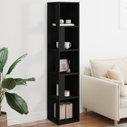 809045 vidaXL Corner Cabinet Black 33x33x164,5 cm Engineered Wood 1