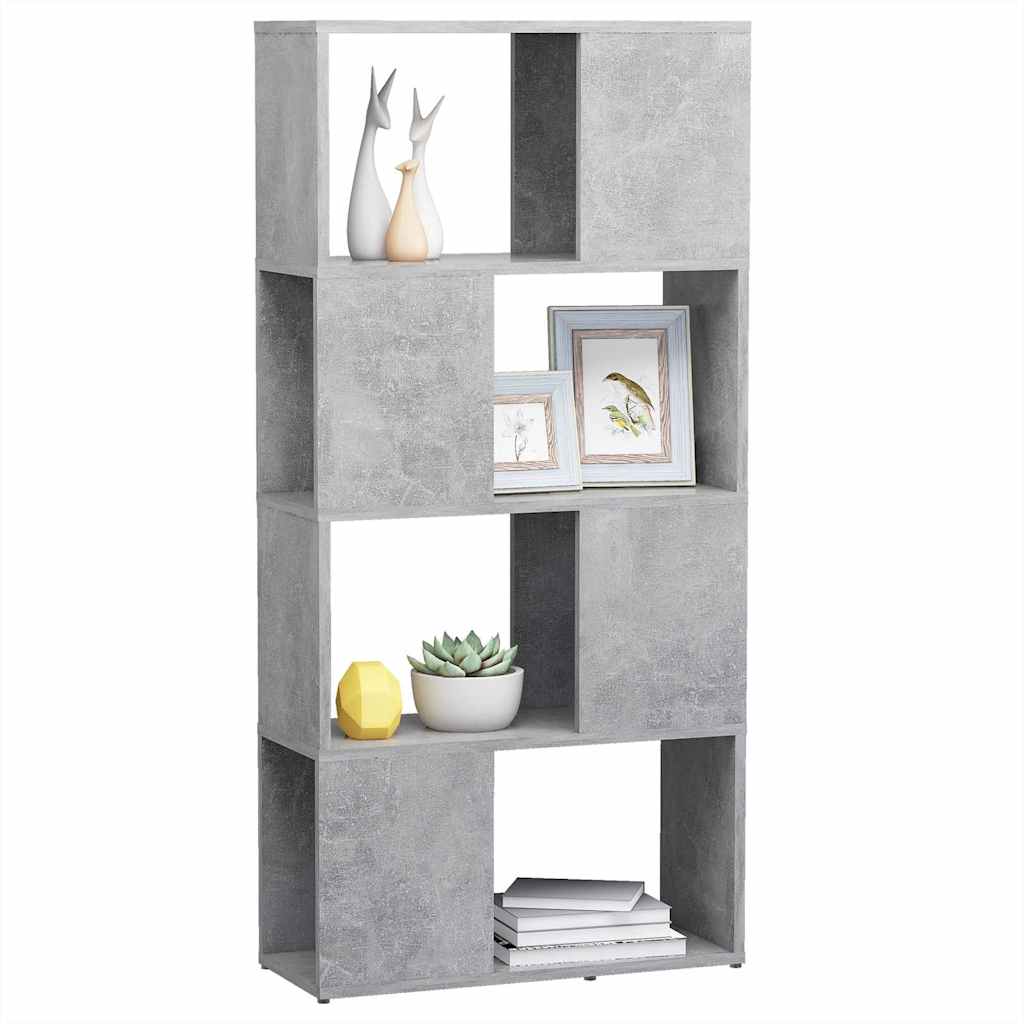 vidaXL Book Cabinet Room Divider Concrete Grey 60x24x124.5 cm 4