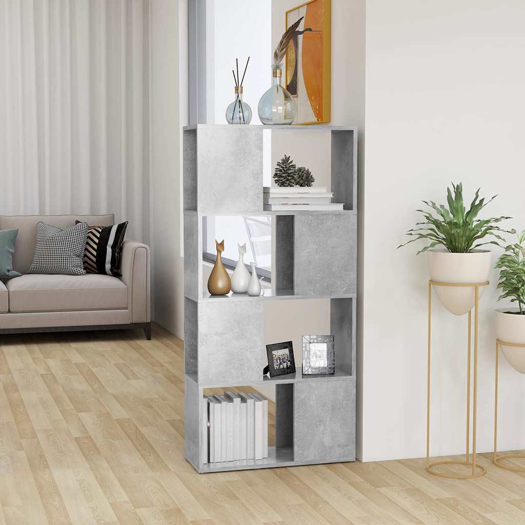 vidaXL Book Cabinet Room Divider Concrete Grey 60x24x124.5 cm 1