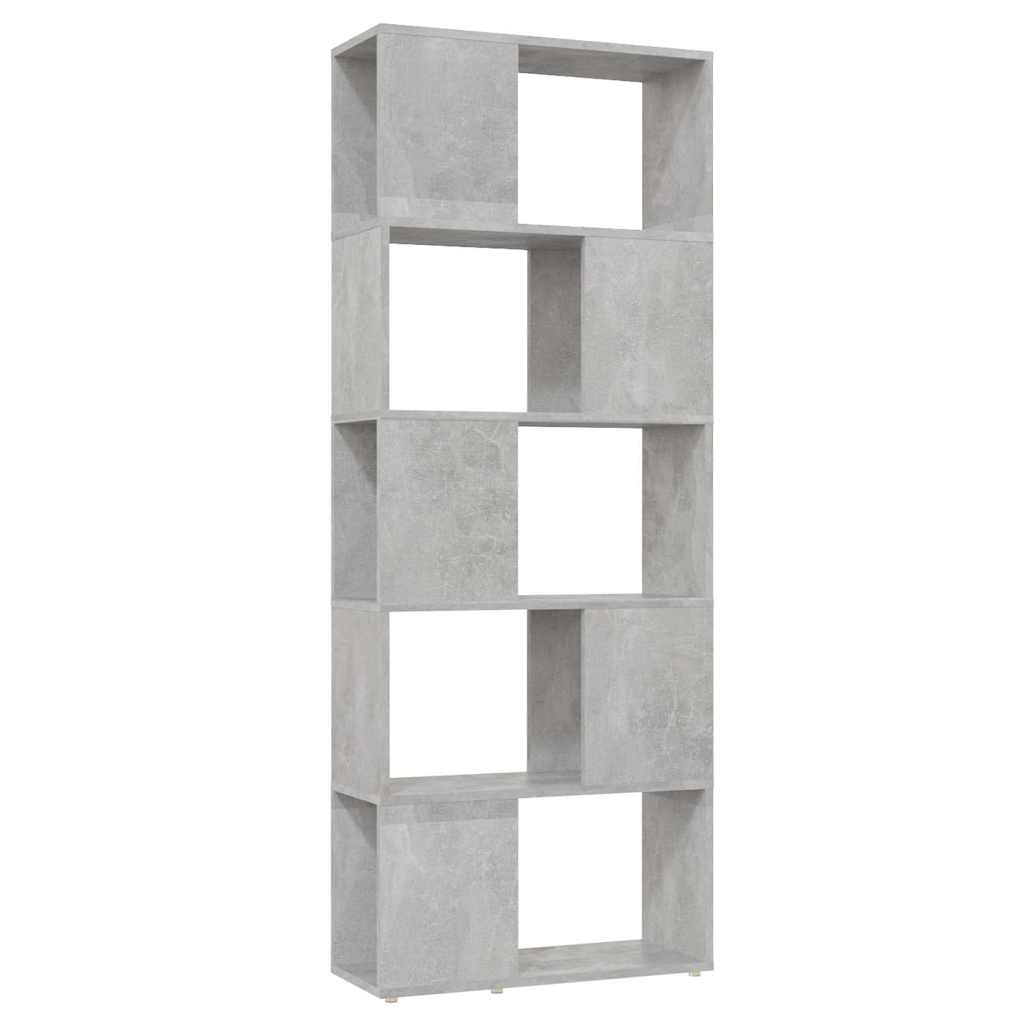 vidaXL Book Cabinet Room Divider Concrete Grey 60x24x155 cm 2