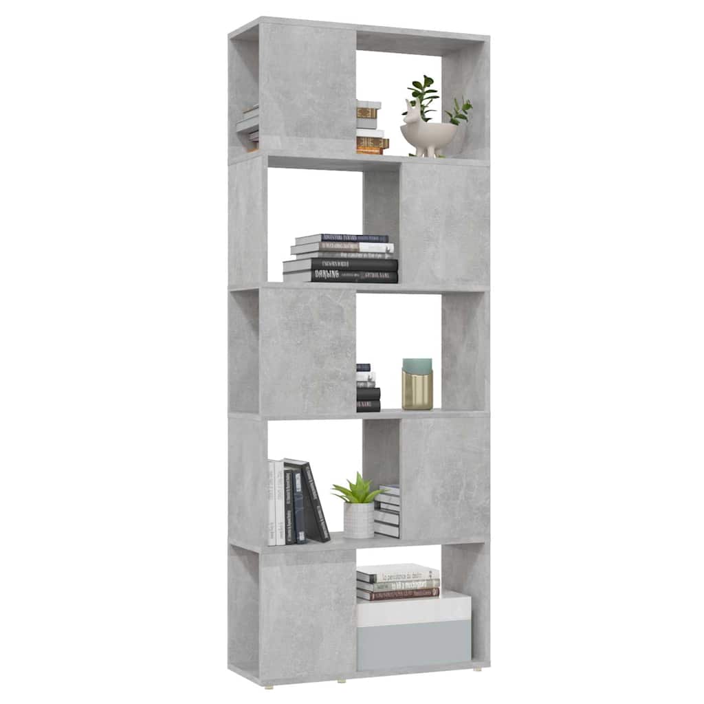 vidaXL Book Cabinet Room Divider Concrete Grey 60x24x155 cm 4