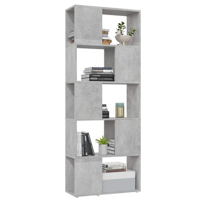 vidaXL Book Cabinet Room Divider Concrete Grey 60x24x155 cm 4