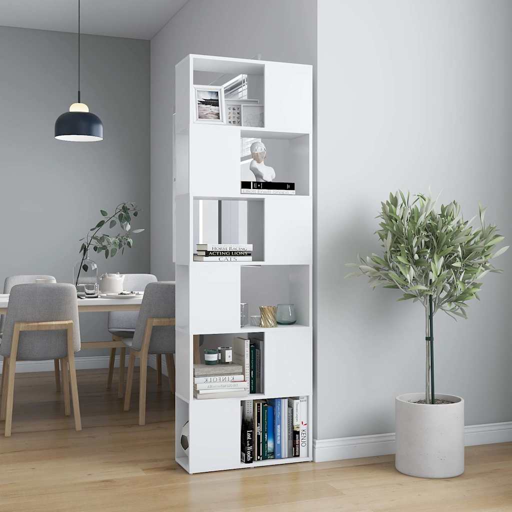 809098 vidaXL Book Cabinet Room Divider White 60x24x186 cm 1