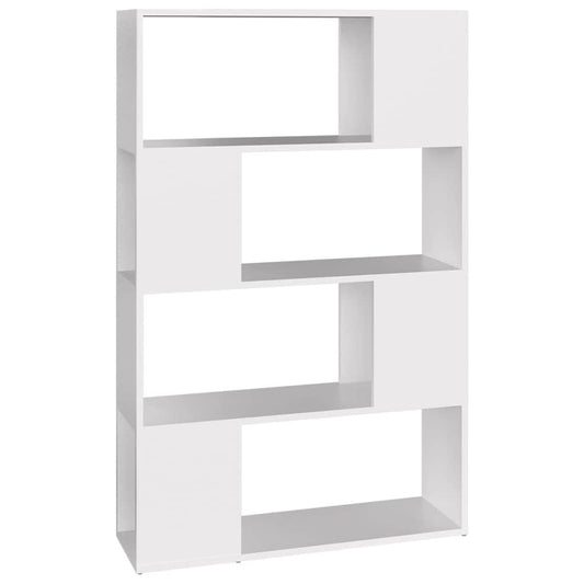 The white engineered wood book cabinet room divider shown from the front