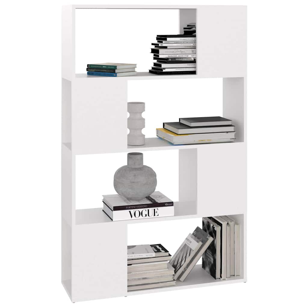 vidaXL Book Cabinet Room Divider White 80x24x124.5 cm Engineered Wood 4