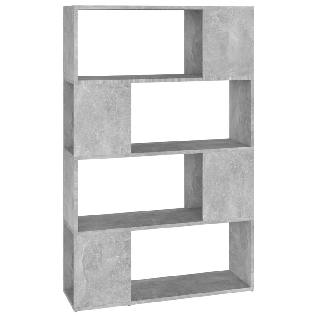 vidaXL Book Cabinet Room Divider Concrete Grey 80x24x124.5cm Engineered Wood 2