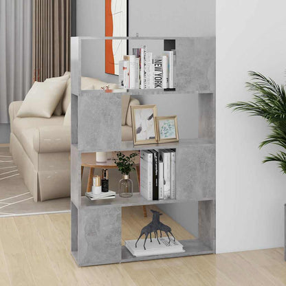 vidaXL Book Cabinet Room Divider Concrete Grey 80x24x124.5cm Engineered Wood 1