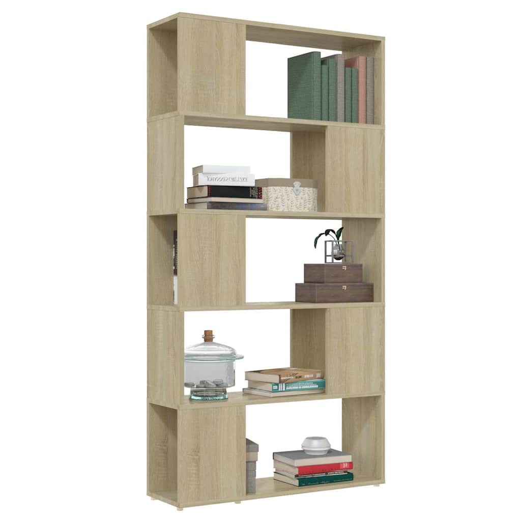 vidaXL Book Cabinet Room Divider | Sonoma oak | Engineered wood | 80x24x155 cm 5