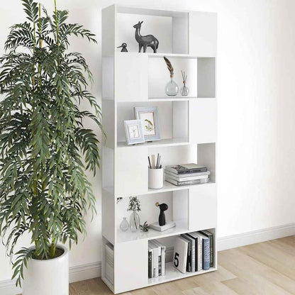 Book Cabinet Room Divider 80x24x186 cm Engineered Wood White