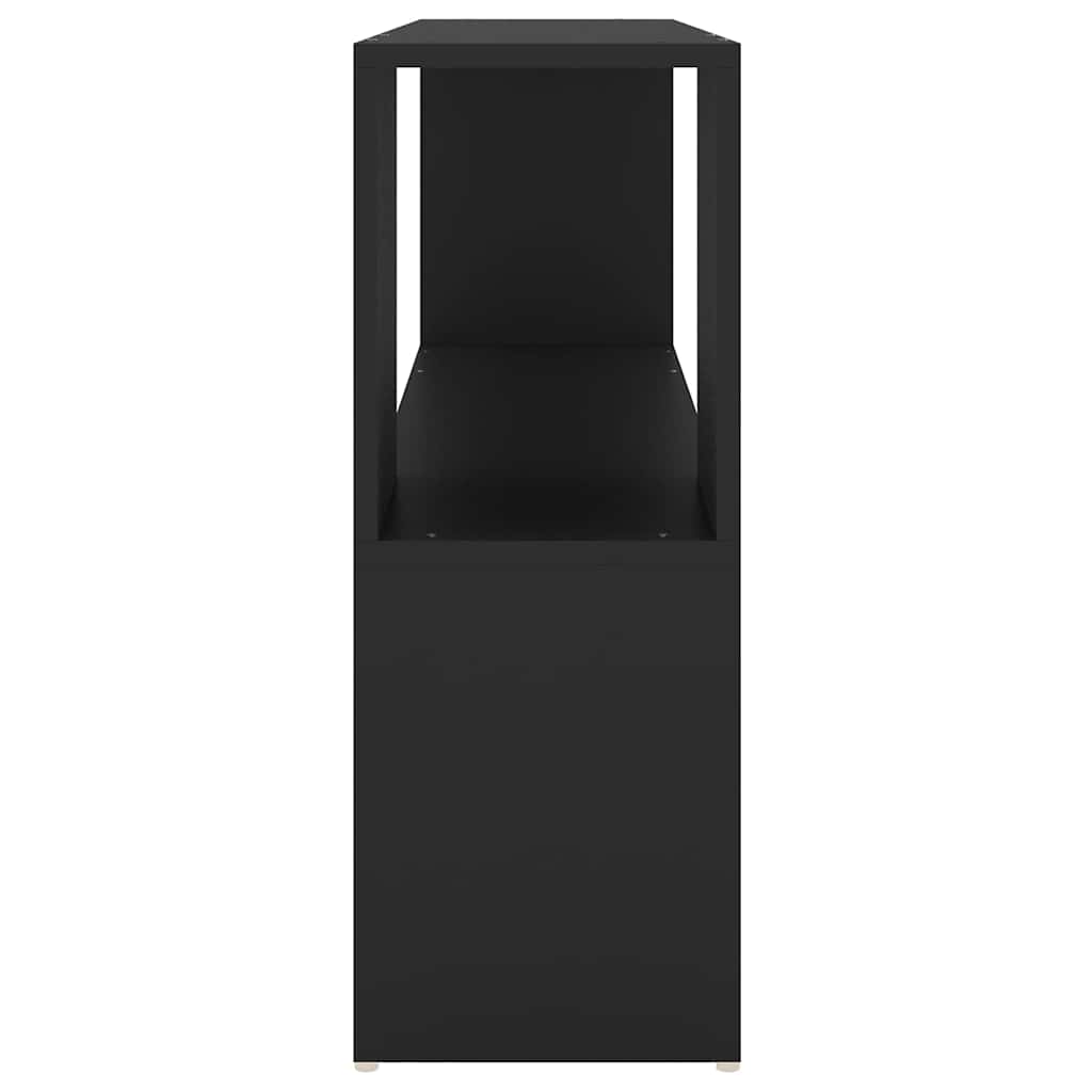 vidaXL Book Cabinet Black 100x24x63 cm Engineered Wood 4