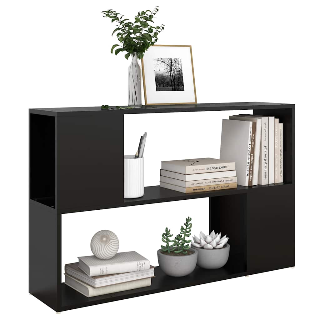 vidaXL Book Cabinet Black 100x24x63 cm Engineered Wood 5