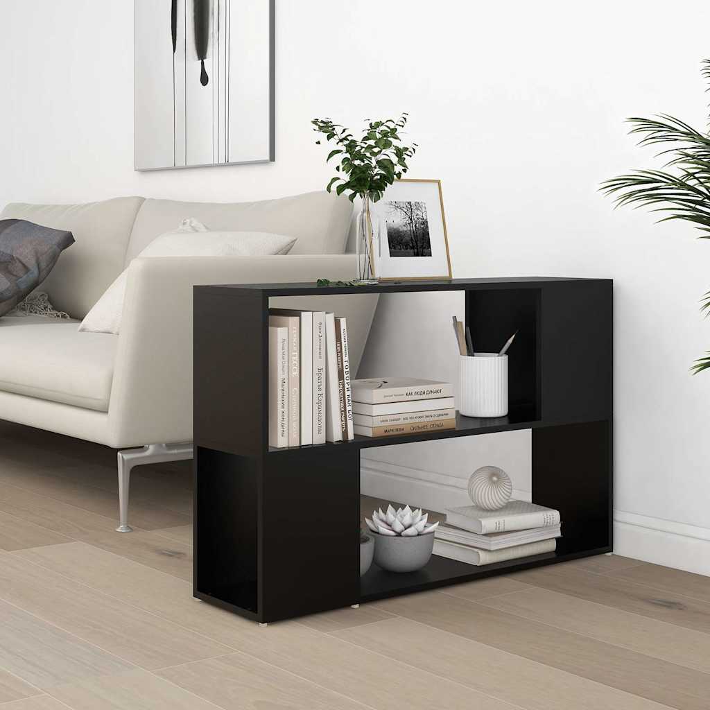 vidaXL Book Cabinet Black 100x24x63 cm Engineered Wood 6